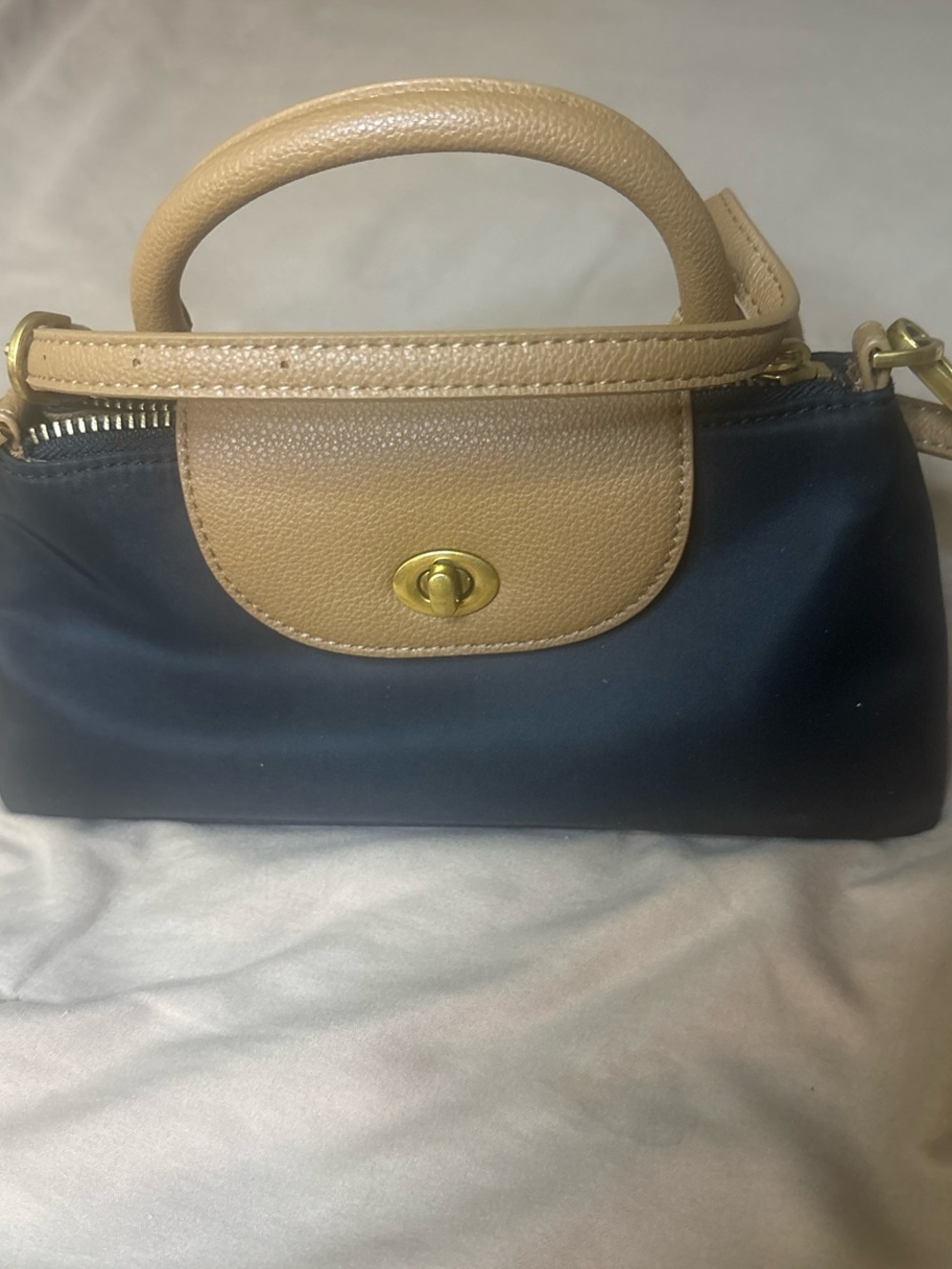 a new day Black and Tan Top-Handle Satchel with Gold Hardware